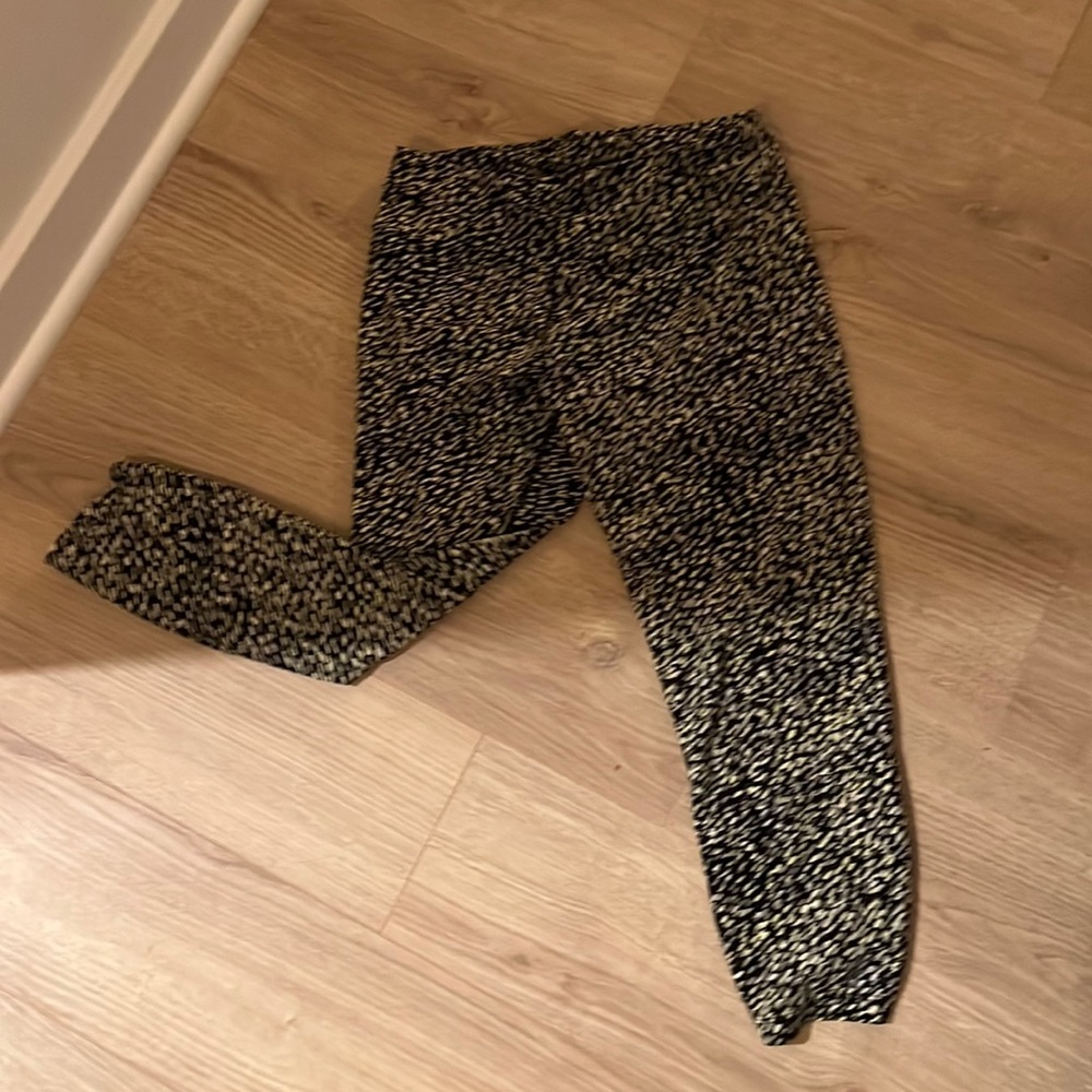 Calvin Klein pattern black green leggings small
